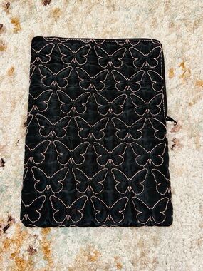 wild fable Black Tablet Sleeve with Pink Butterfly Stitching
